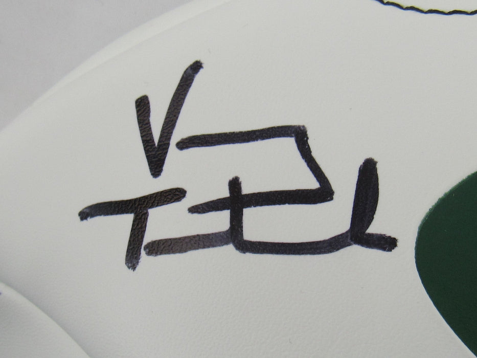 Vinny Testaverde Wayne Chrebet Signed Jets Logo Football JSA