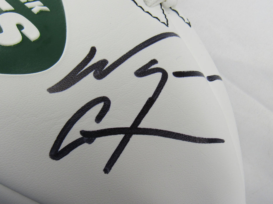 Vinny Testaverde Wayne Chrebet Signed Jets Logo Football JSA