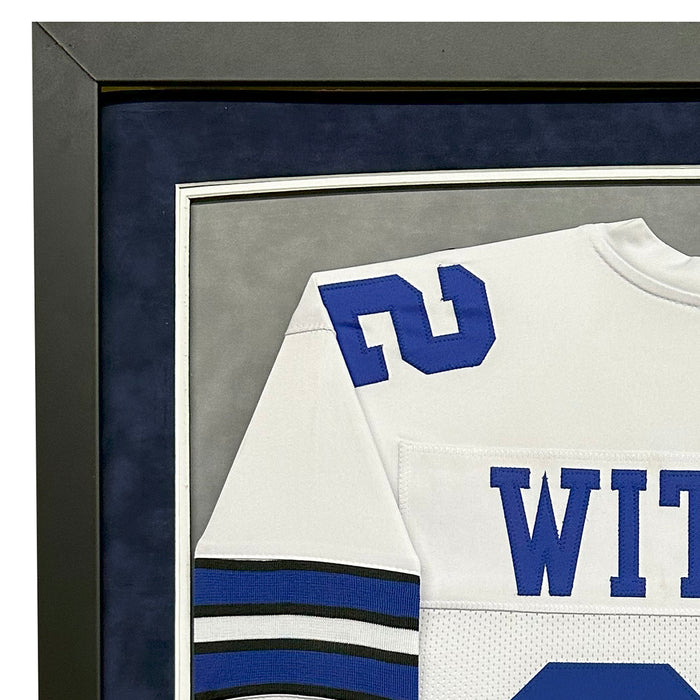 Jason Witten Signed Dallas White Custom Suede Matte Framed Football Jersey