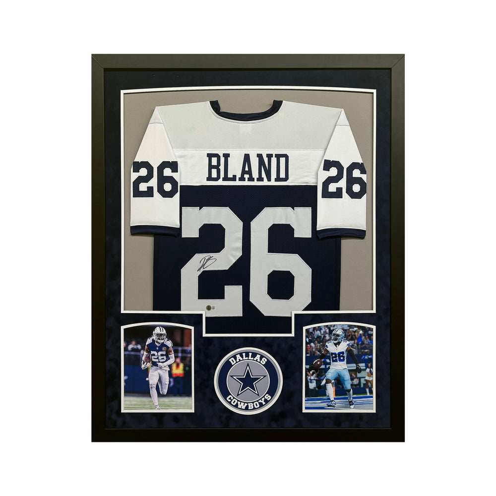 Daron Bland Signed Dallas Thanksgiving Custom Suede Matte Framed Football Jersey