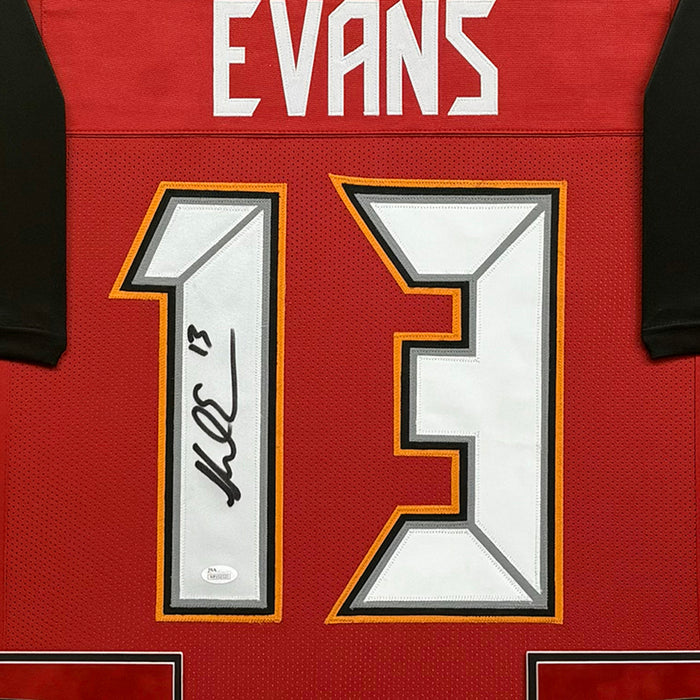 Mike Evans Signed Tampa Red Custom Suede Matte Framed Football Jersey (JSA)