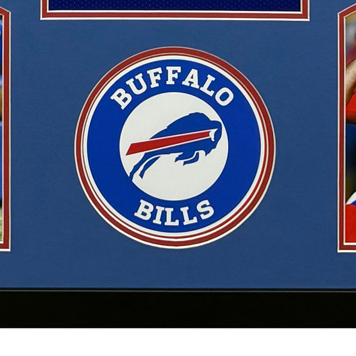 Josh Allen Signed Buffalo Blue Custom Suede Matte Framed Football Jersey (Beckett)