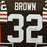 Jim Brown Signed HOF Inscribed Cleveland Brown Custom Suede Matte Framed Football Jersey