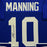 Eli Manning Signed New York Blue Custom Suede Matte Framed Football Jersey