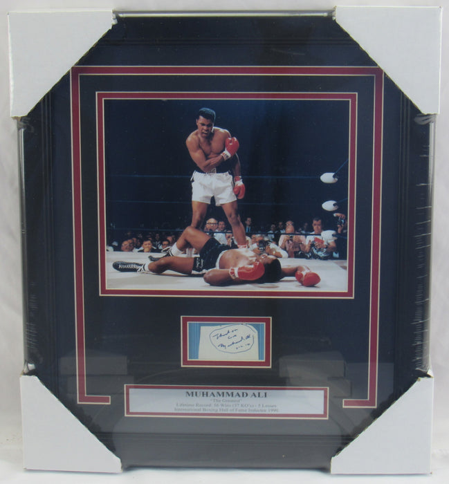 Muhammad Ali Signed Framed Cut JSA LOA YY48894