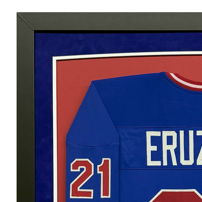 Mike Eruzione Signed Team USA Custom Suede Matte Framed Hockey Jersey