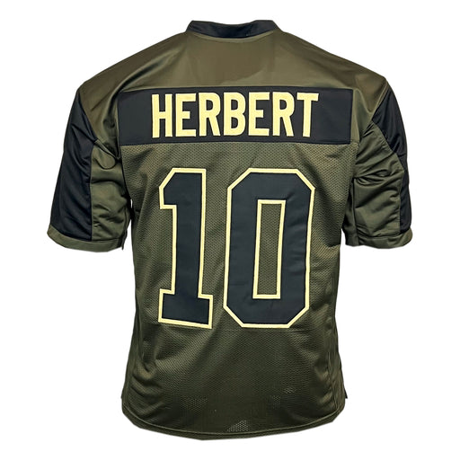 Justin Herbert Unsigned Salute to Service Football Jersey