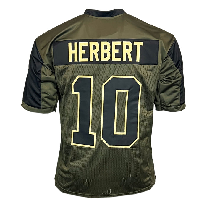 Justin Herbert Unsigned Salute to Service Football Jersey