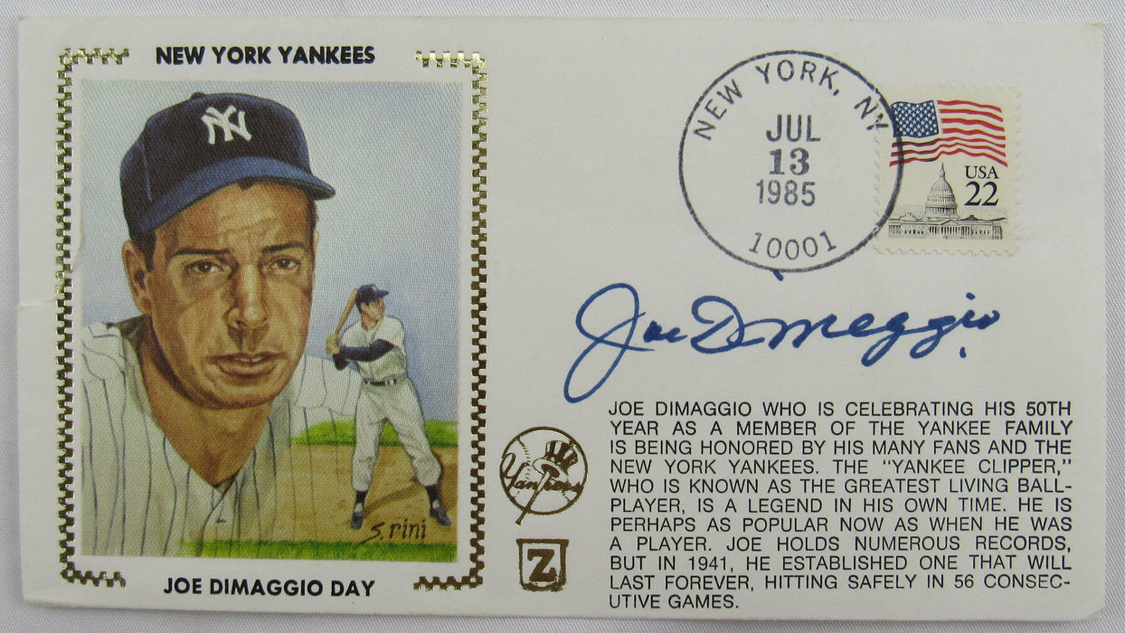 Joe DiMaggio Signed 4x9 Envelope JSA LOA YY45663