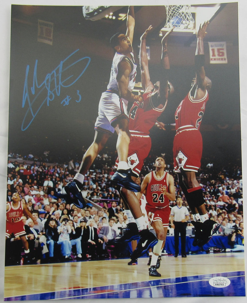 John Starks Signed 11x14 Photo JSA Certification