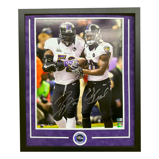 Ray Lewis and Ed Reed Hand Signed & Framed 16x20 Football Photo