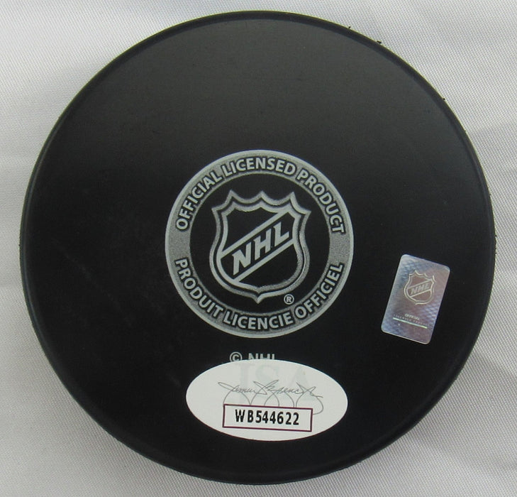 Bernie Parent Signed Flyers Logo Hockey Puck JSA Witnessed