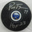 Pierre Turgeon Signed Sabers Logo Hockey Puck w/ Insc JSA Witnessed