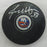 Benoit Hogue Signed Islanders Logo Hockey Puck JSA Witnessed