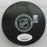 Benoit Hogue Signed Islanders Logo Hockey Puck JSA Witnessed