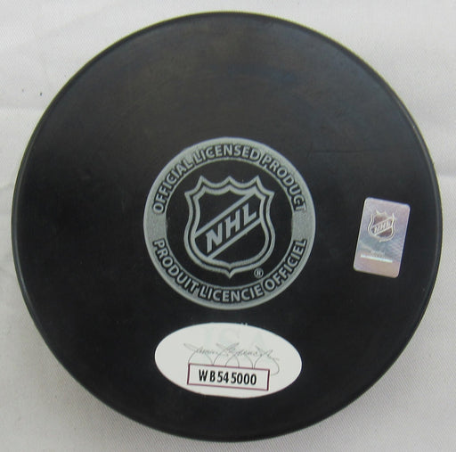 Benoit Hogue Signed Stars Logo Hockey Puck JSA Witnessed