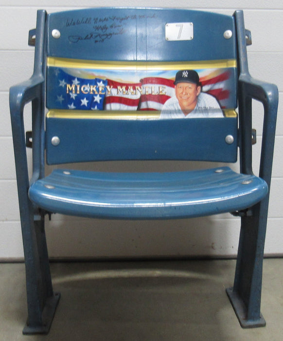 Phil Rizzuto Signed Mickey Mantle Yankees Stadium Seat