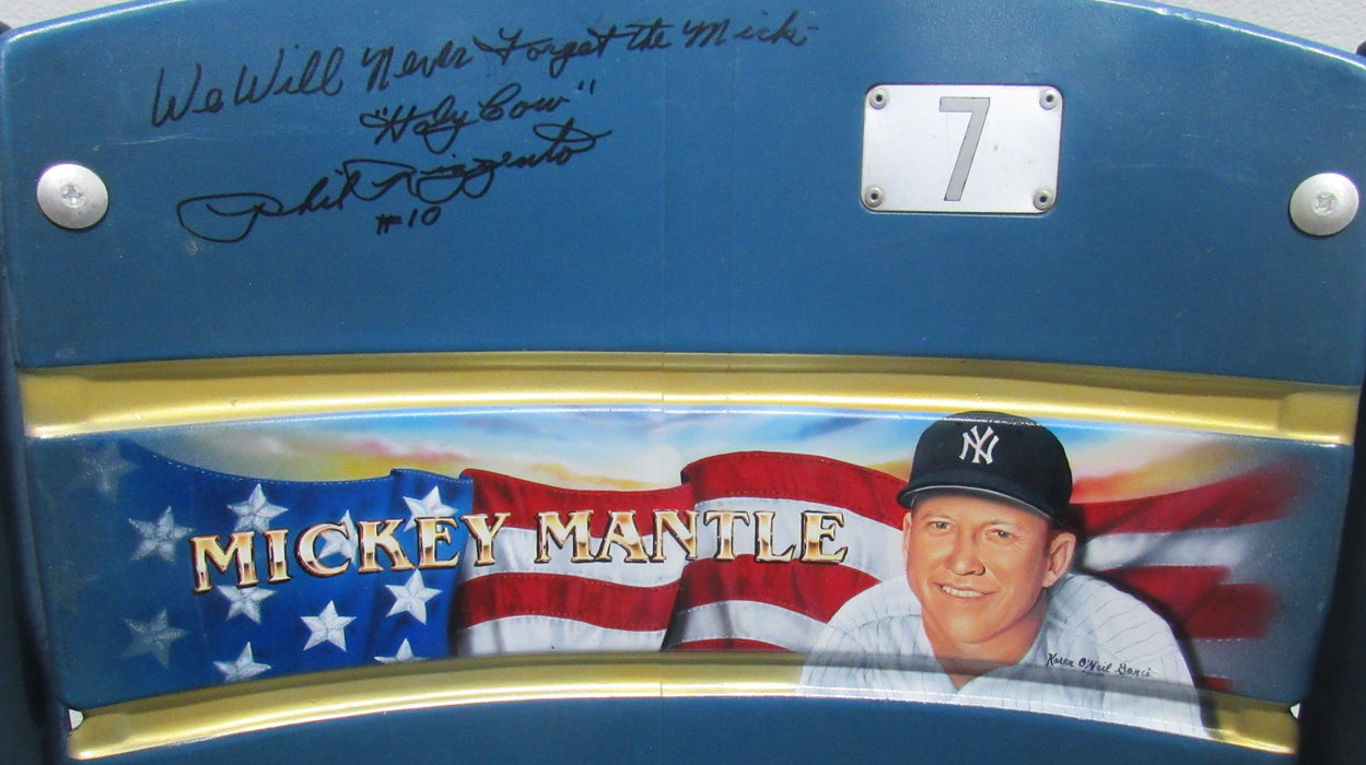 Phil Rizzuto Signed Mickey Mantle Yankees Stadium Seat