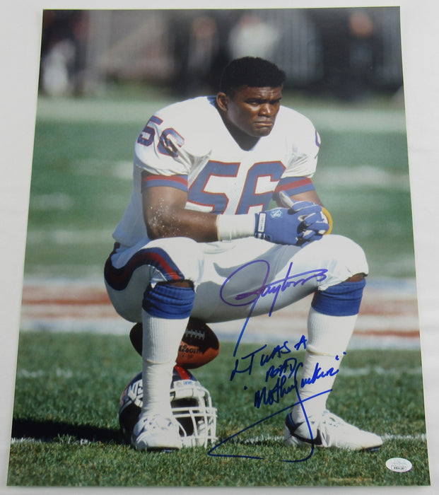 Lawrence Taylor Signed 16x20 Photo w/ Insc JSA Witness WB041283