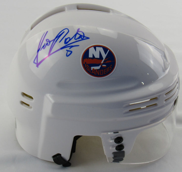 Denis Potvin Signed Islanders White Mini Helmet JSA Witness COA