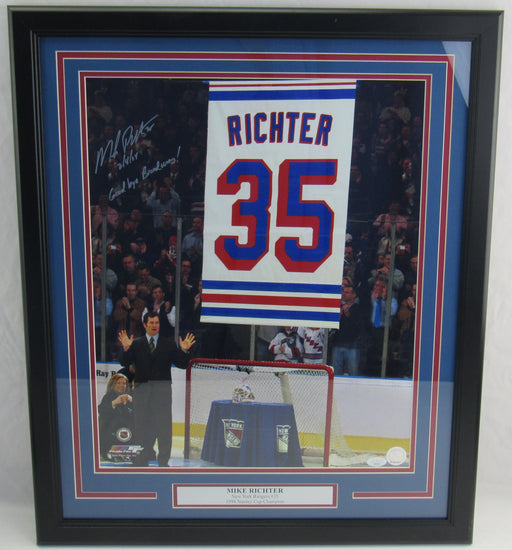 Mike Richter Signed Framed 16x20 Photo w/ Insc PSA/DNA COA