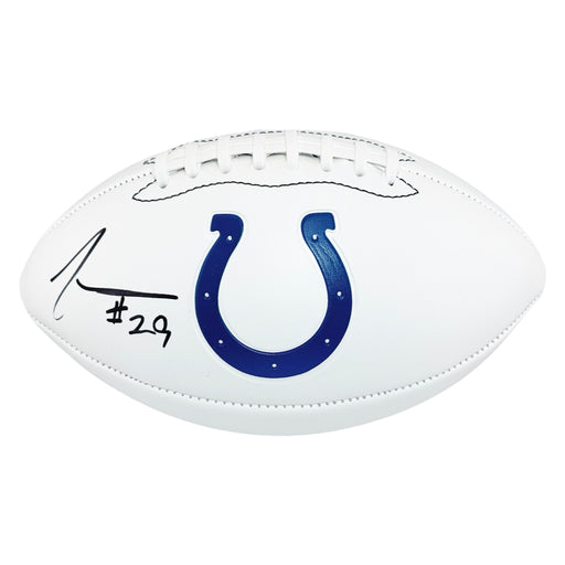 Joseph Addai Signed Indianapolis Colts Official NFL Team Logo White Football (Beckett)