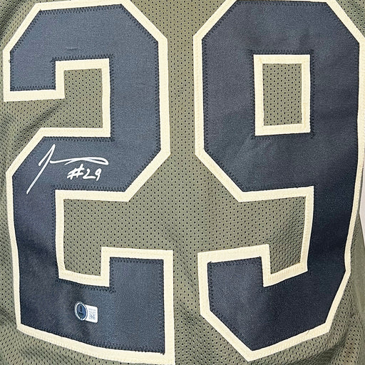 Joseph Addai Signed Indianapolis Salute to Service Football Jersey (Beckett)