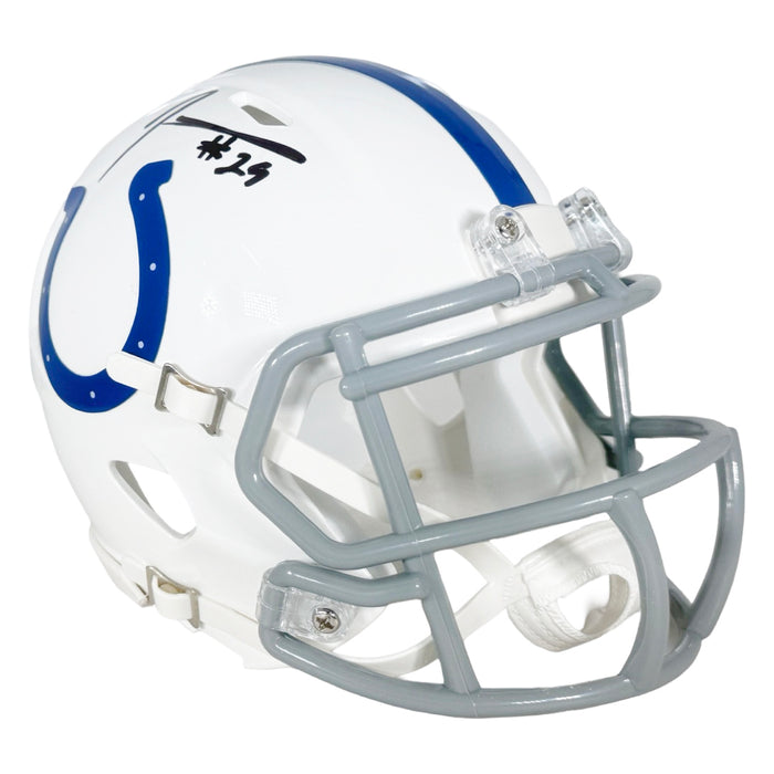 Joseph Addai Signed Indianapolis Colts Speed Mini Football Helmet (Beckett)