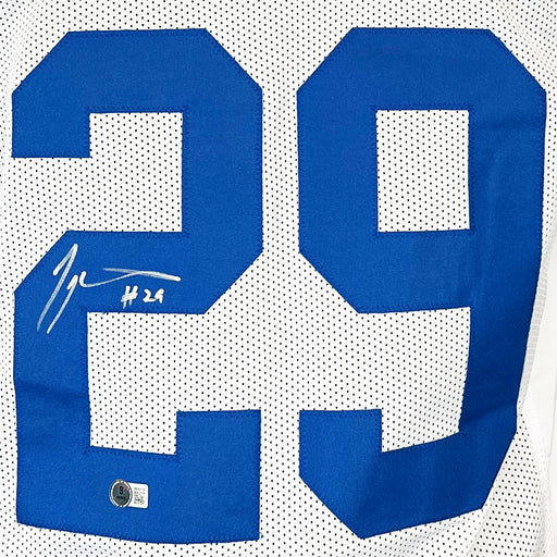 Joseph Addai Signed Indianapolis White Football Jersey (Beckett)