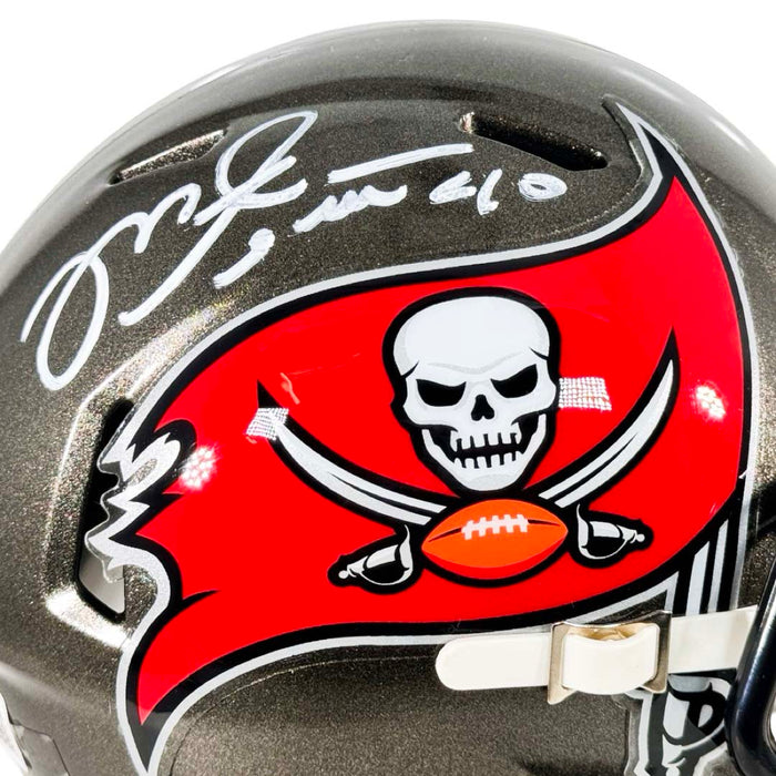 Mike Alstott Signed Tampa Bay Buccaneers Speed Mini Football Helmet (Beckett)