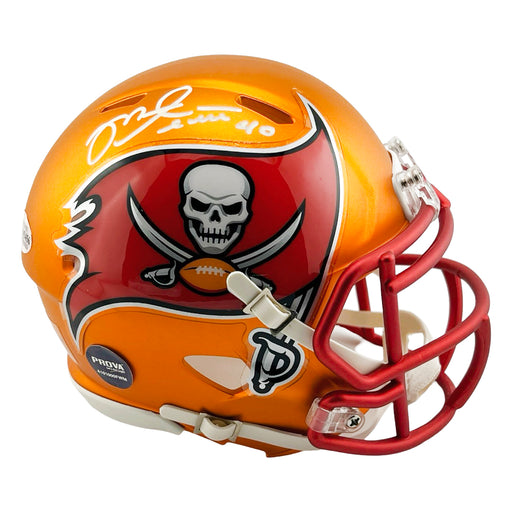 Mike Alstott Signed Tampa Bay Buccaneers Blaze Mini Football Helmet (Beckett)