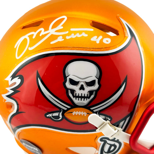 Mike Alstott Signed Tampa Bay Buccaneers Blaze Mini Football Helmet (Beckett)