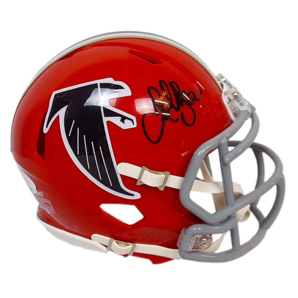 Jamal Anderson Signed Atlanta Falcons Throwback 66-69 Speed Mini Football Helmet (JSA) - RSA