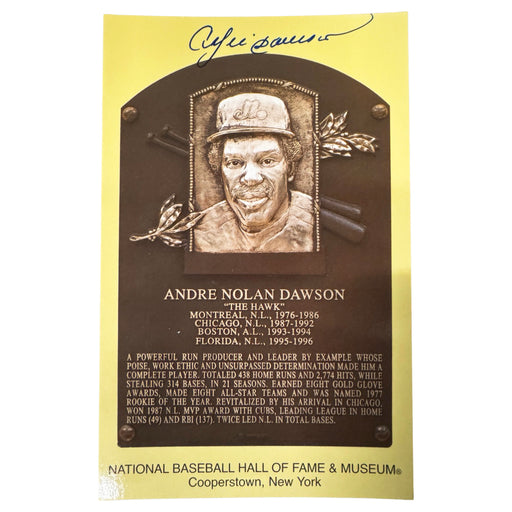 Andre Dawson Signed HOF Plaque Card (JSA)