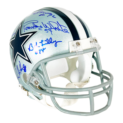 Andrie, Cole, Dutton Jones, Lilly, White Signed Dallas Cowboys Mini Football Helmet (JSA)