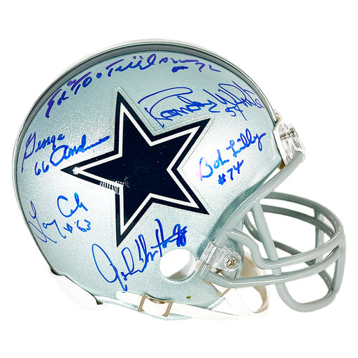 Andrie, Cole, Dutton Jones, Lilly, White Signed Dallas Cowboys Mini Football Helmet (JSA)