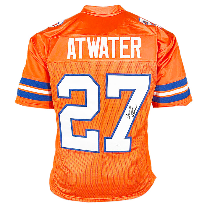 Steve Atwater Signed 2x SB Champ Inscription Denver Orange Football Jersey (JSA)