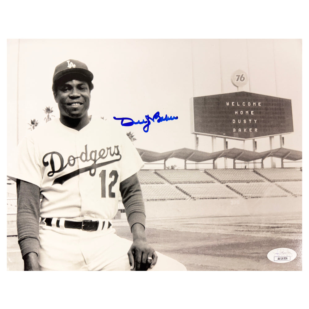 Dusty Baker Signed Los Angeles Pose 2 Baseball 8x10 Photo (JSA)