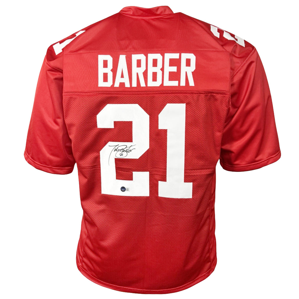 Tiki Barber Signed New York Red Football Jersey Beckett RSA