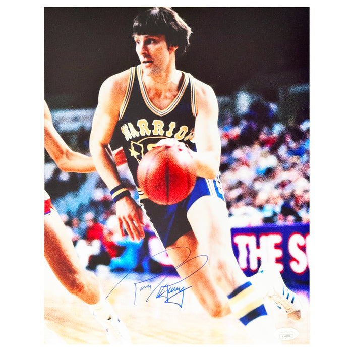 Rick Barry Signed Pose 4 Basketball 11x14 Photo (JSA)