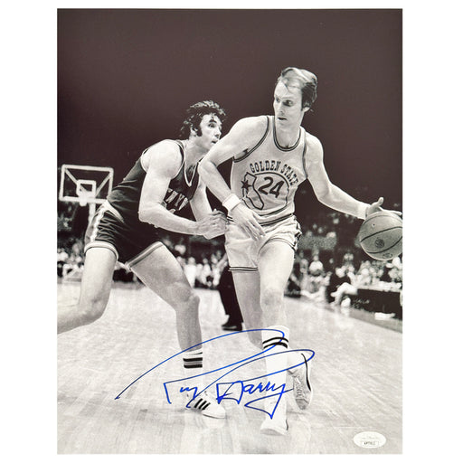 Rick Barry Signed Pose 7 Basketball 11x14 Photo (JSA)