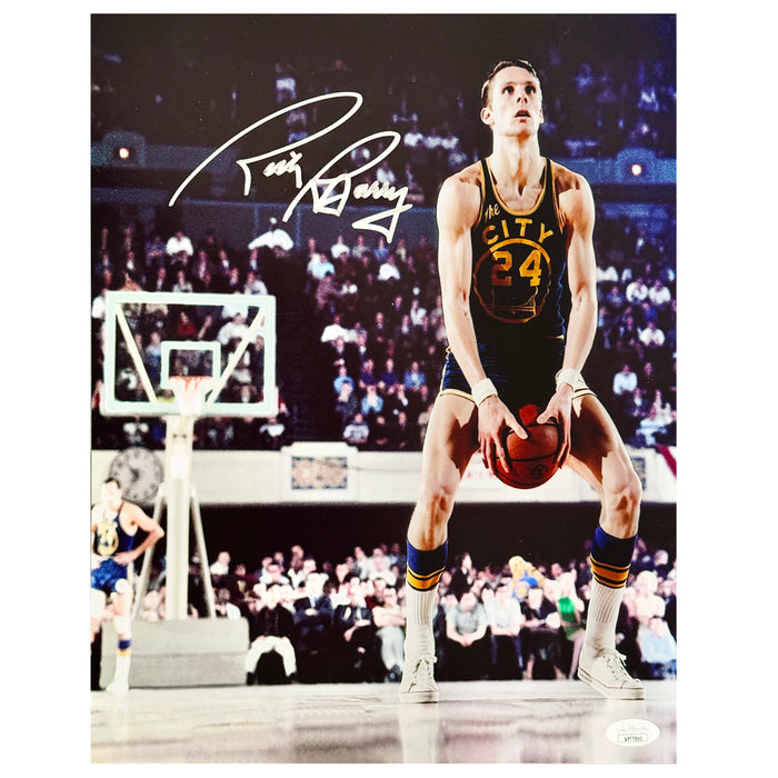 Rick Barry Signed Pose 8 Basketball 11x14 Photo (JSA)