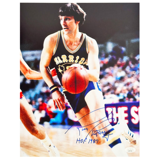 Rick Barry Signed HOF 1987 Inscription Pose 4 Basketball 11x14 Photo (JSA)