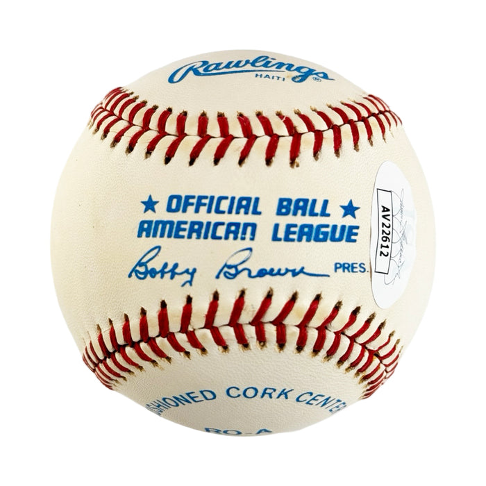 Yogi Berra Signed Bobby Brown President Rawlings Official American League Baseball (JSA AV22612)