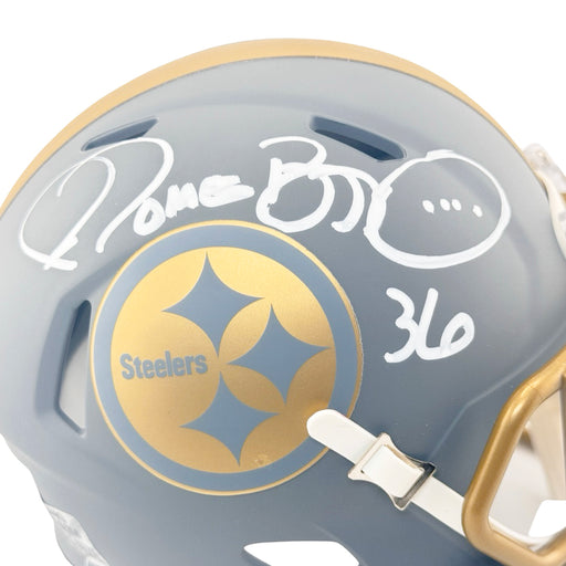 Jerome Bettis Signed Pittsburgh Steelers Slate Alternate Speed Mini Football Helmet (Beckett)