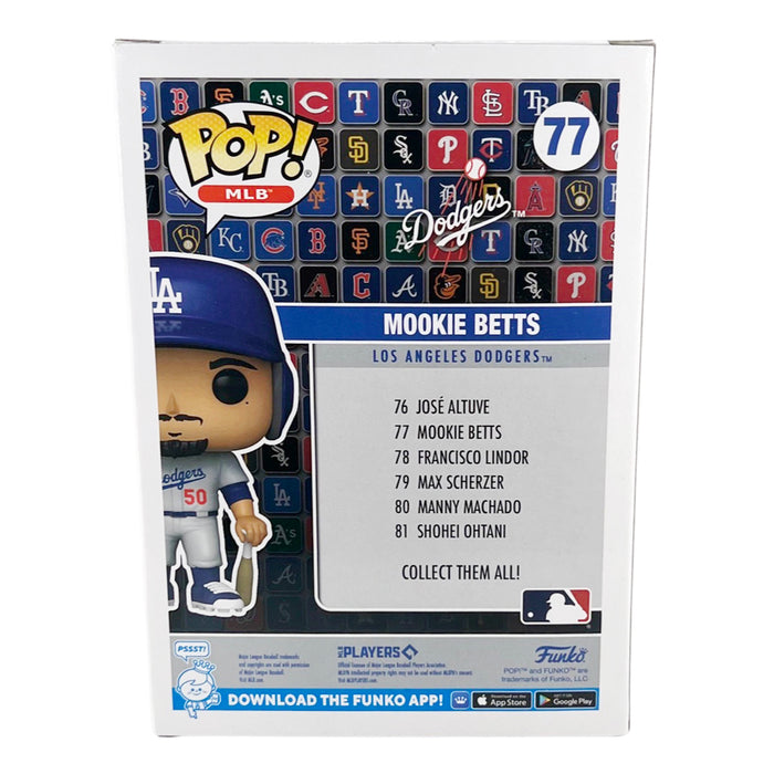 Mookie Betts Signed Los Angeles Dodgers Funko POP! #77 Grey Jersey (JSA)