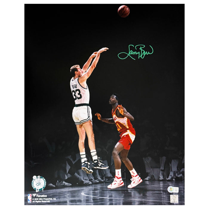 Larry Bird Signed Green Ink Boston Celtics 16x20 Basketball Photo (Beckett)