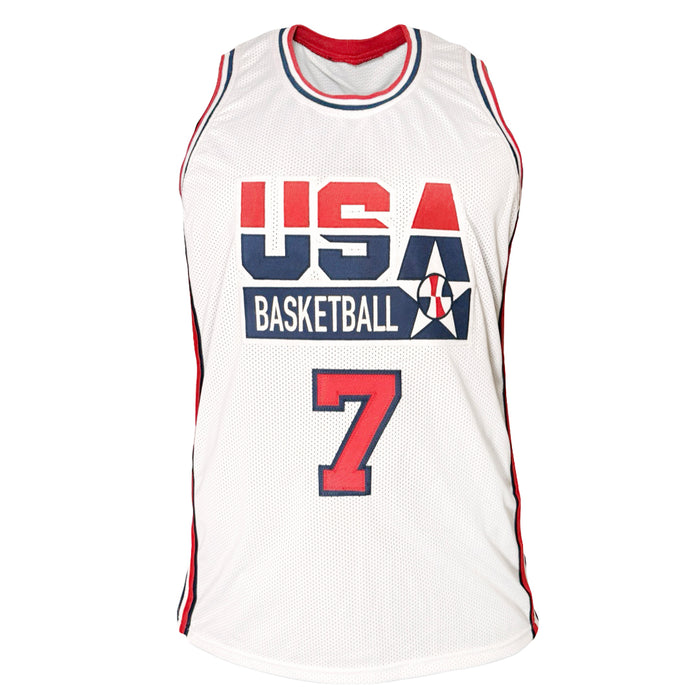 Larry Bird Signed Team USA White Basketball Jersey (JSA)