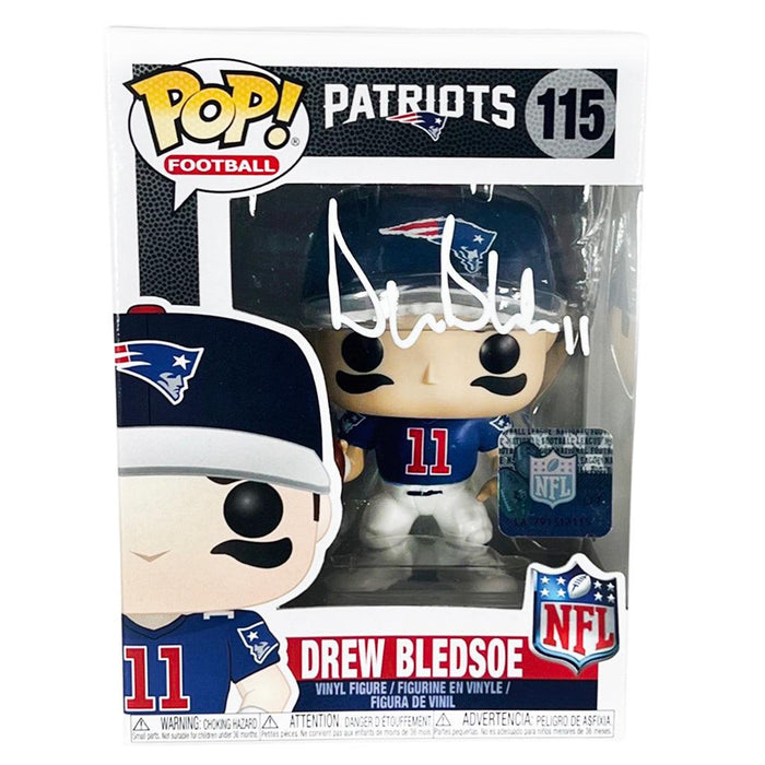 Drew Bledsoe New England Patriots Signed Funko POP Vinyl Figure (Beckett) - RSA