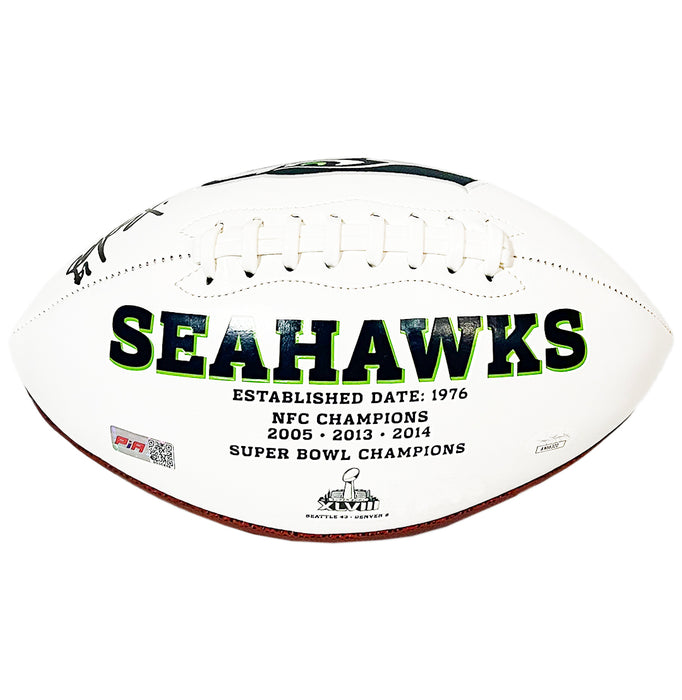 Jake Bobo Signed Seattle Seahawks Official NFL Team Logo White Football (JSA)